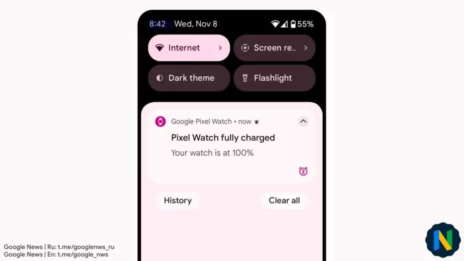 Pixel Watch Battery Notification Ping from Pixel App