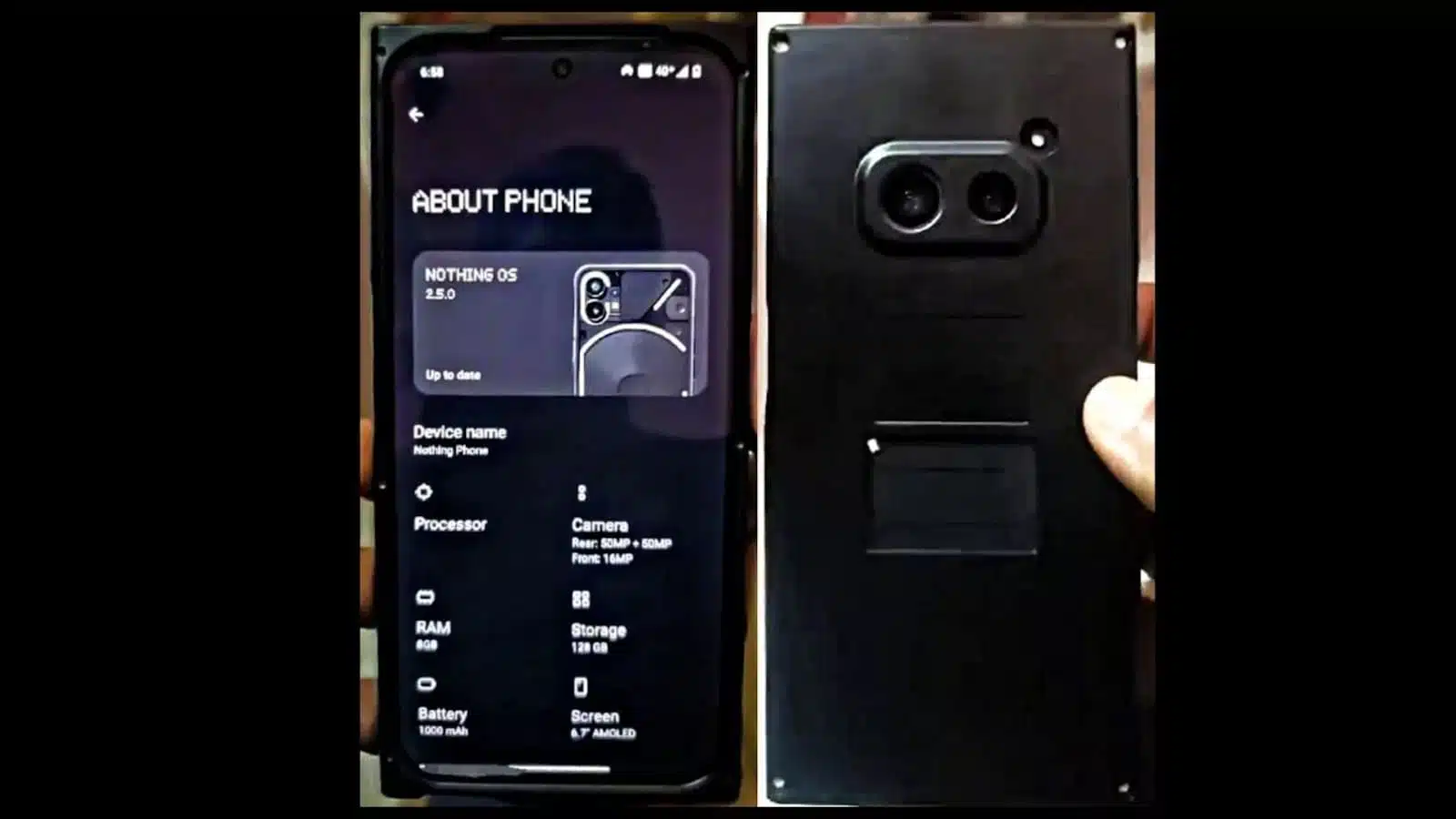Leaked Image of the Test Unit of the Nothing Phone (2)a
