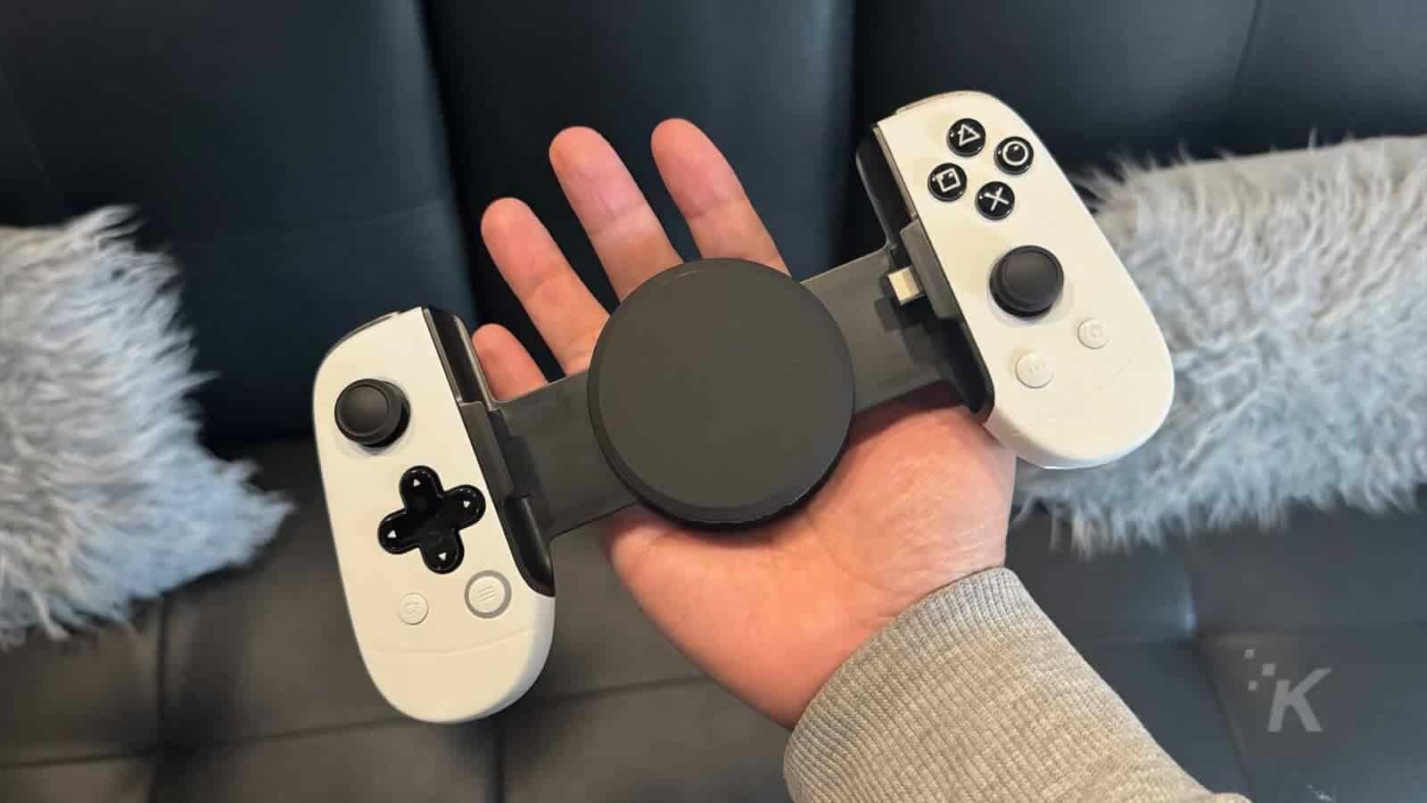 LeadJoy M1C+ gaming controller in hand