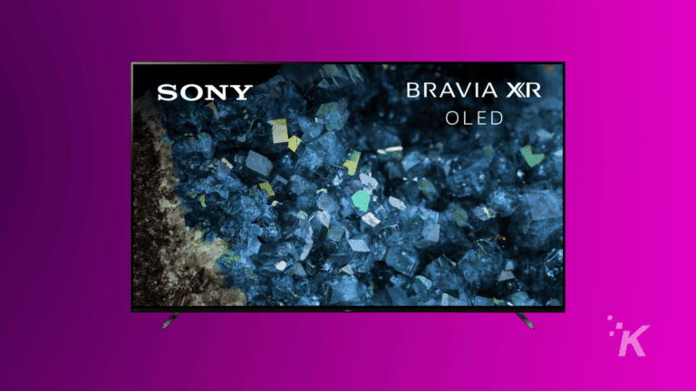 Sony Bravia XR OLED TV showcasing a close-up of a textured, crystal-like blue and black surface. High-quality image emphasizing TV display technology with vivid colors and sharp detail.