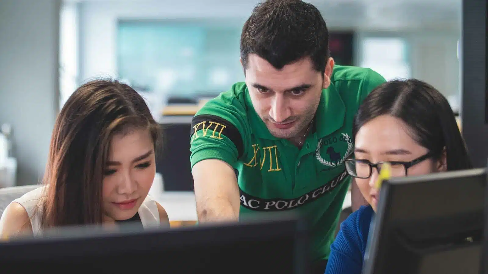 students on a computer course