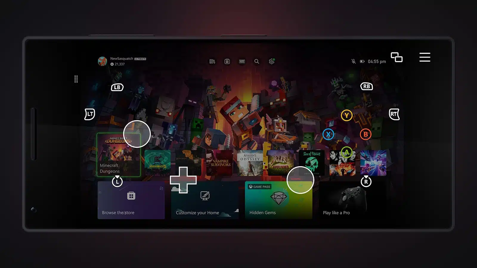 touch control support for mobile Xbox apps are coming