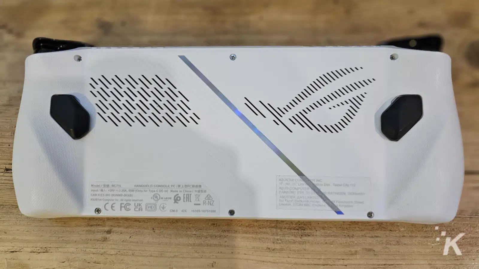 Back of an Asus ROG Ally