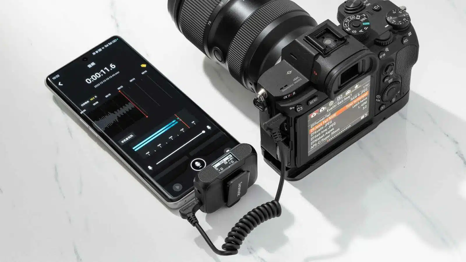 Blink500 B2+ microphone on camera