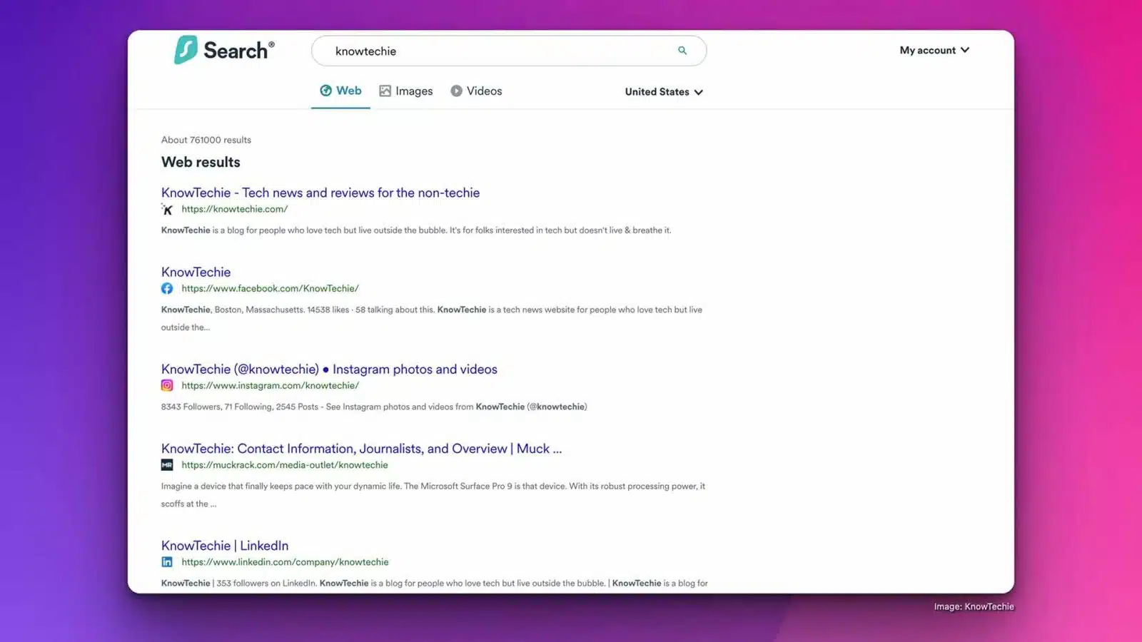 Surfshark One VPN web search