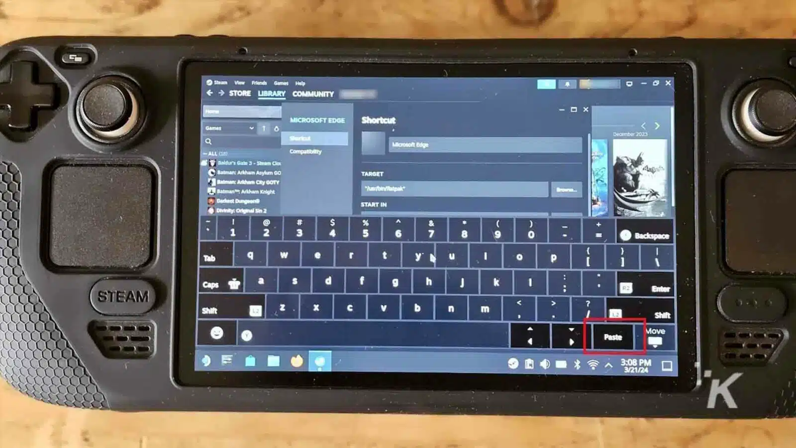 Steam Keyboard on Steam Deck