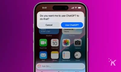 iPhone screen with ChatGPT prompt displayed.