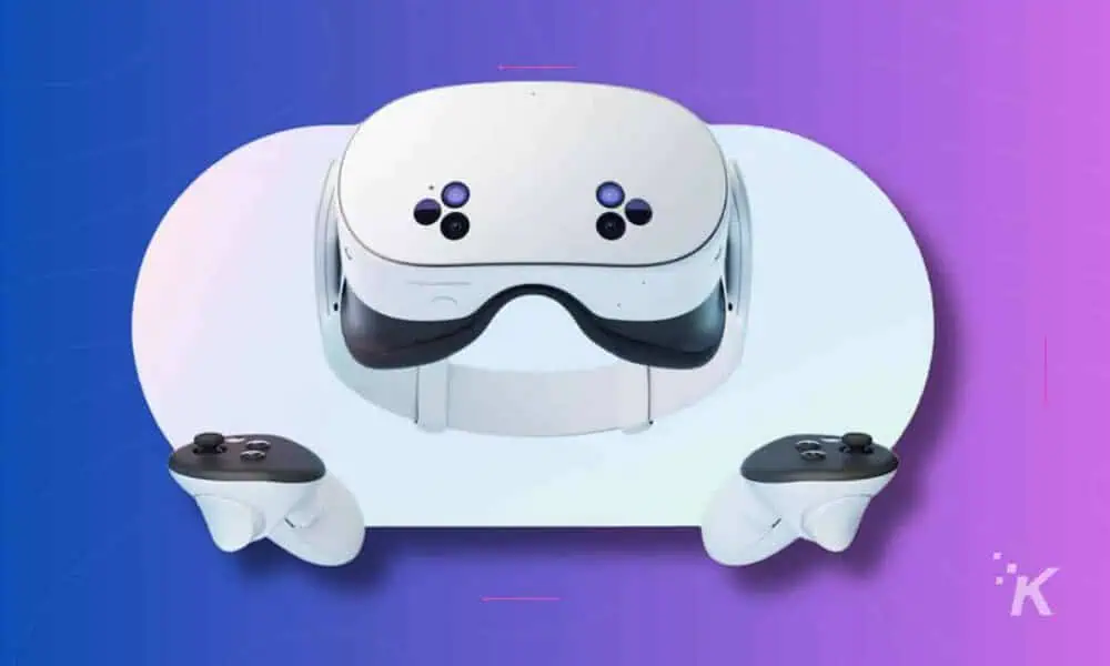 Meta Quest 3S Virtual reality headset and controllers, white color