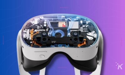 Virtual reality headset with exposed internal components