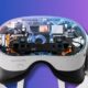 Virtual reality headset with exposed internal components