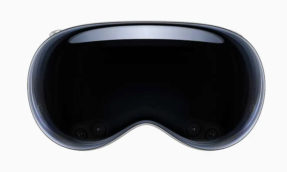 Futuristic VR headset with sleek black design