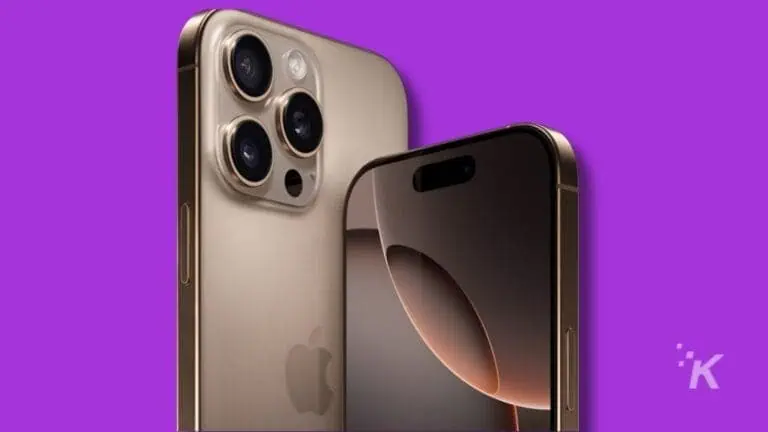 Smartphone with triple-camera on purple background