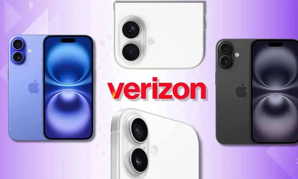 Verizon Apple iPhone models on display