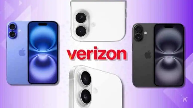 Verizon Apple iPhone models on display