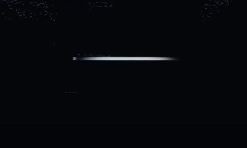 Dark room with illuminated rectangle shape