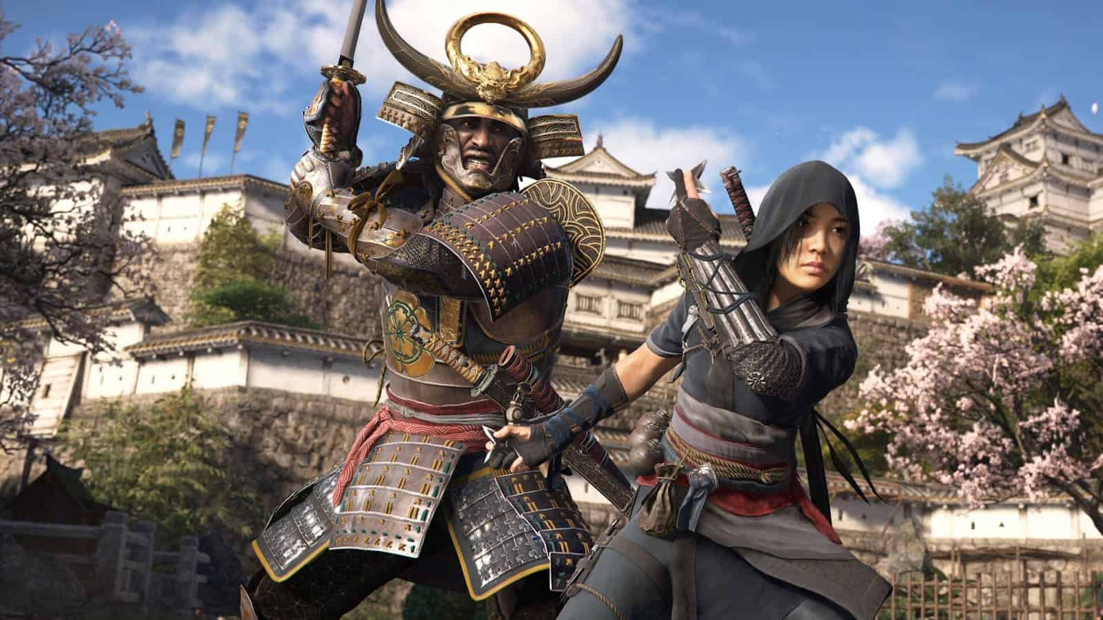 Samurai and ninja in traditional Japanese armor.