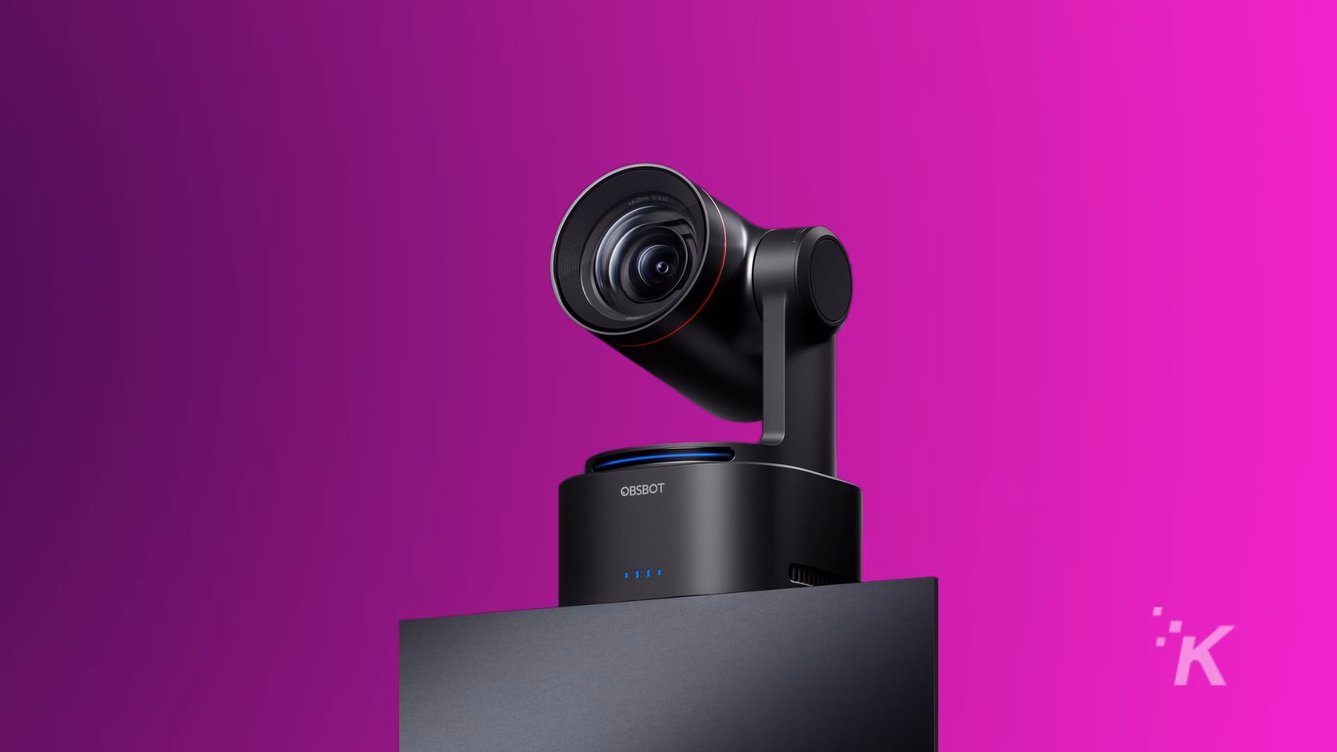 Modern webcam with purple background