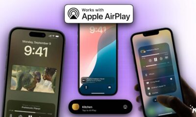Apple AirPlay on iPhones with media control interface.