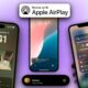 Apple AirPlay on iPhones with media control interface.
