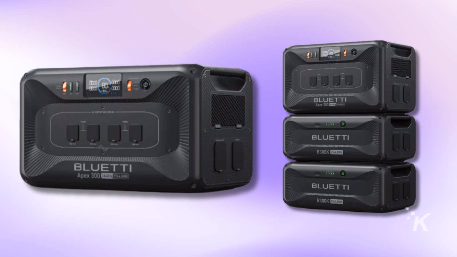 Bluetti power station and battery modules display