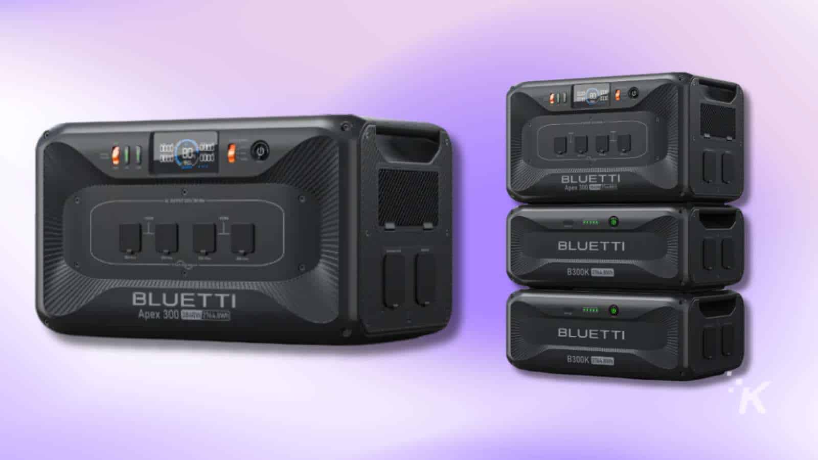 Bluetti power station and battery modules display
