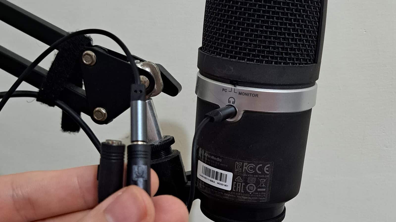 Microphone setup with cable connections