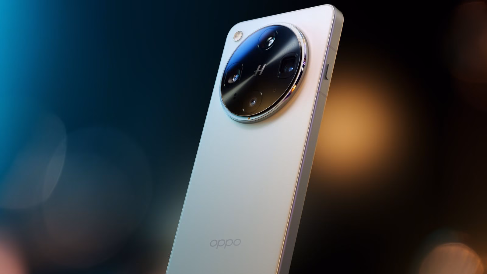 Modern smartphone with circular camera design.