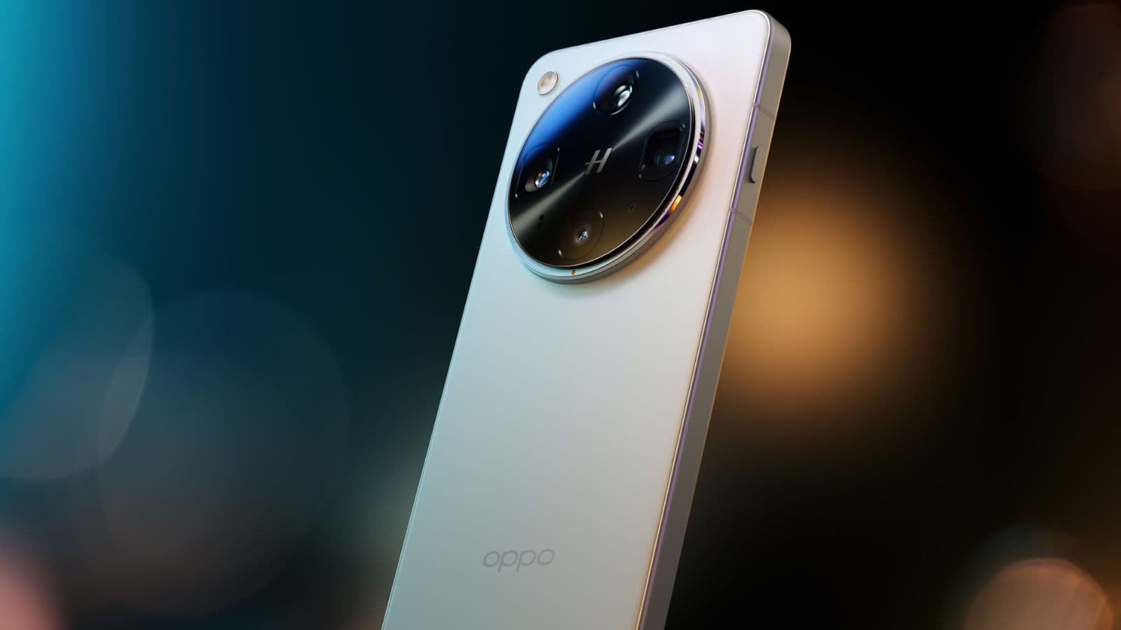 Modern smartphone with circular camera design.