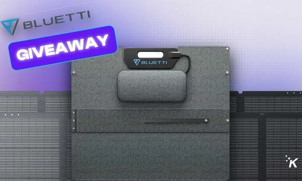 Bluetti giveaway with solar panel displayed