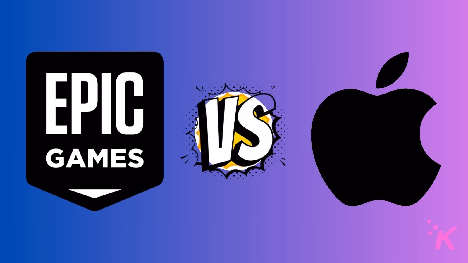 Epic Games vs Apple logo showdown