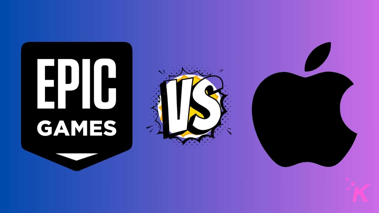 Epic Games vs Apple logo showdown
