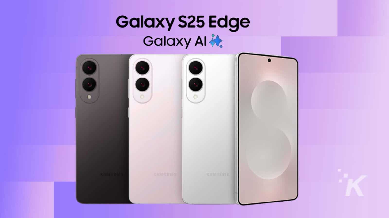 Samsung Galaxy S25 Edge smartphones in various colors