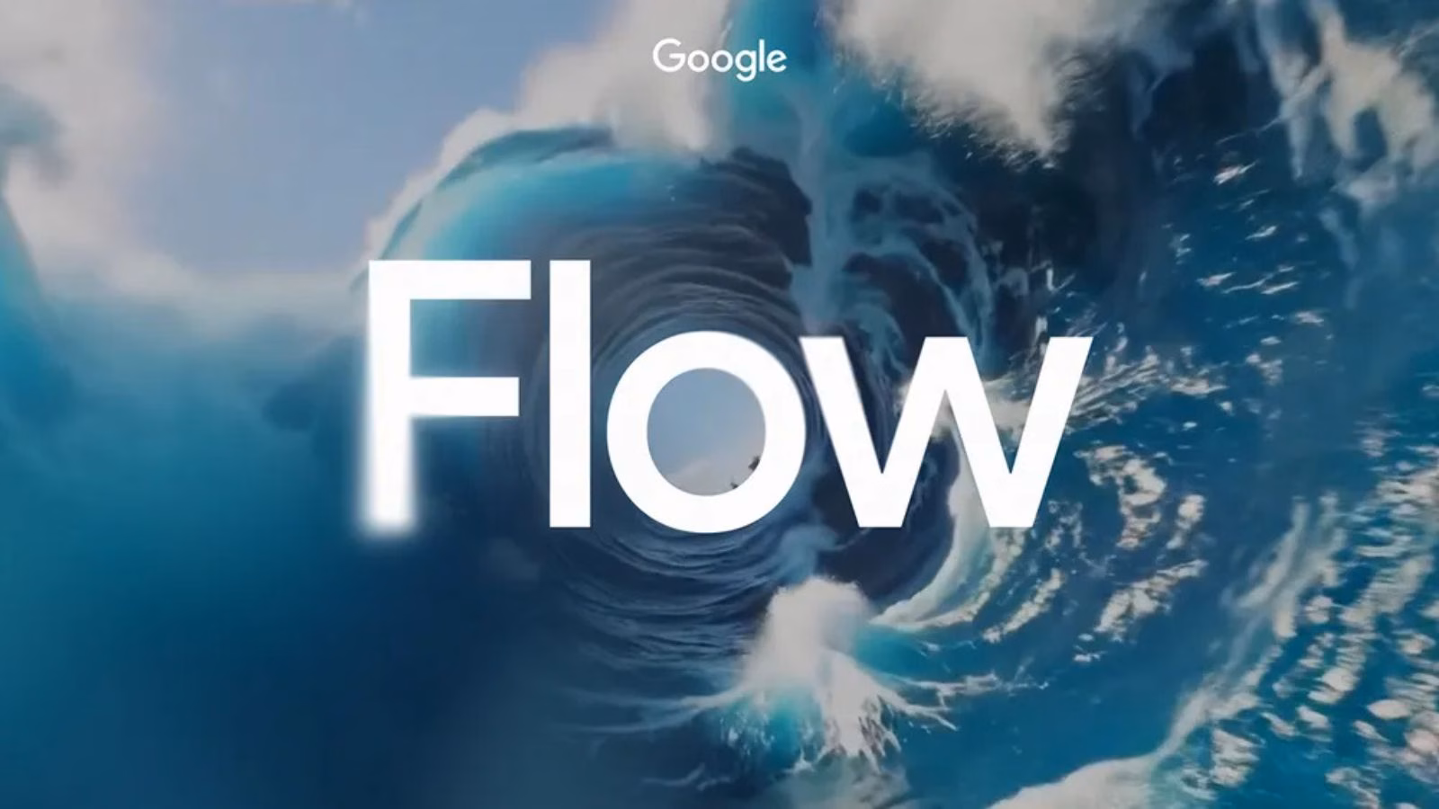 Google Flow on swirling water background