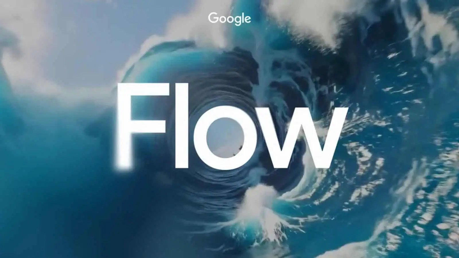 Google Flow on swirling water background