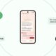 Smartphone displaying scam detection message.