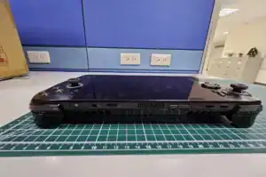 Gaming console on a grid cutting mat