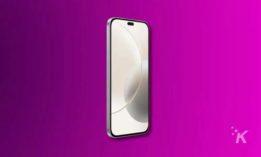 Smartphone with pink gradient background