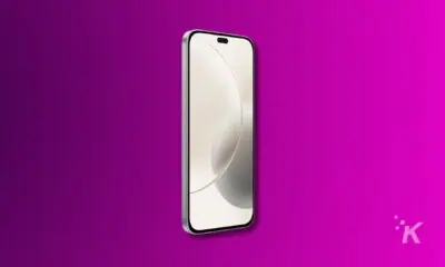 Smartphone with pink gradient background