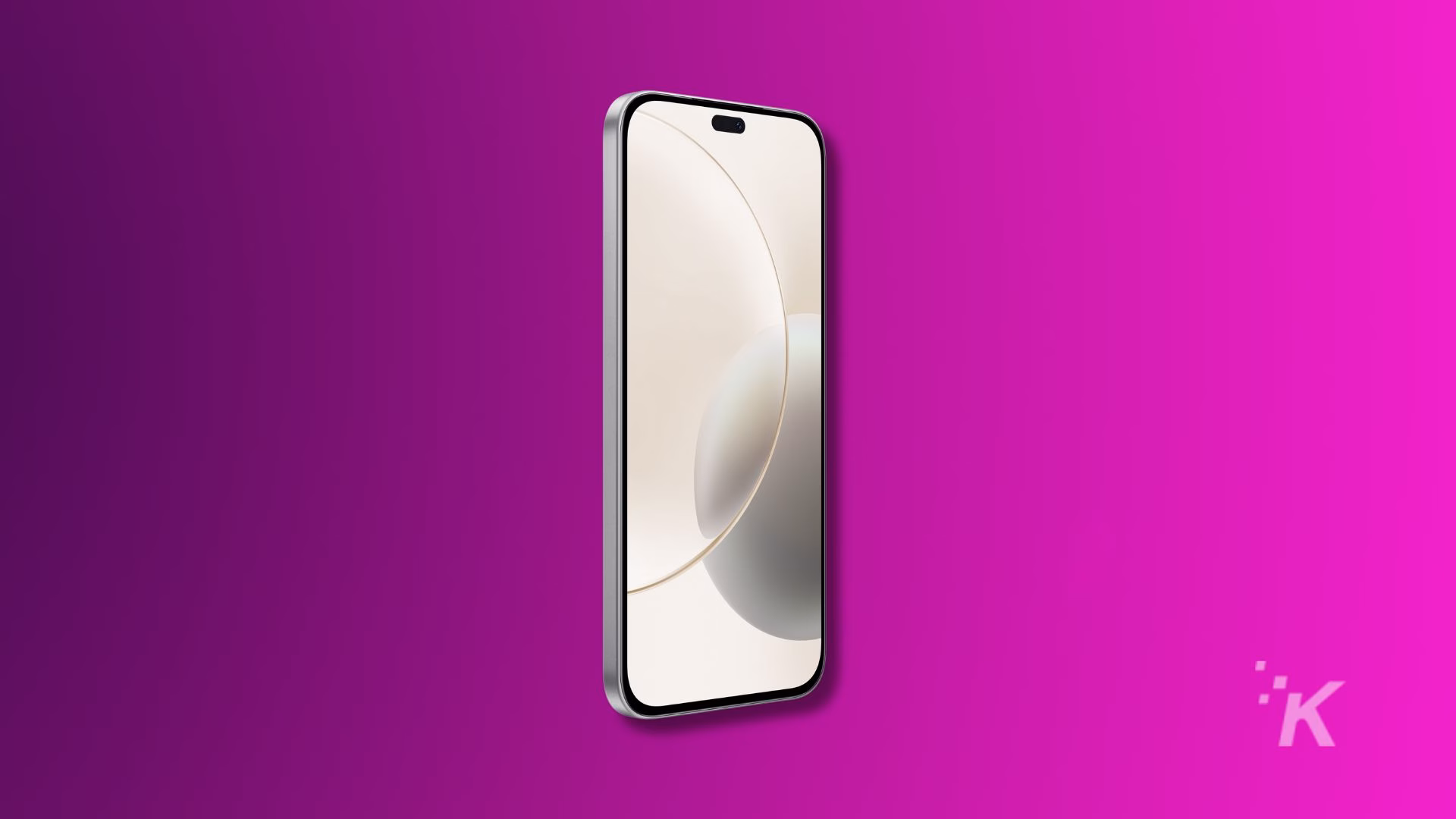 Smartphone with pink gradient background