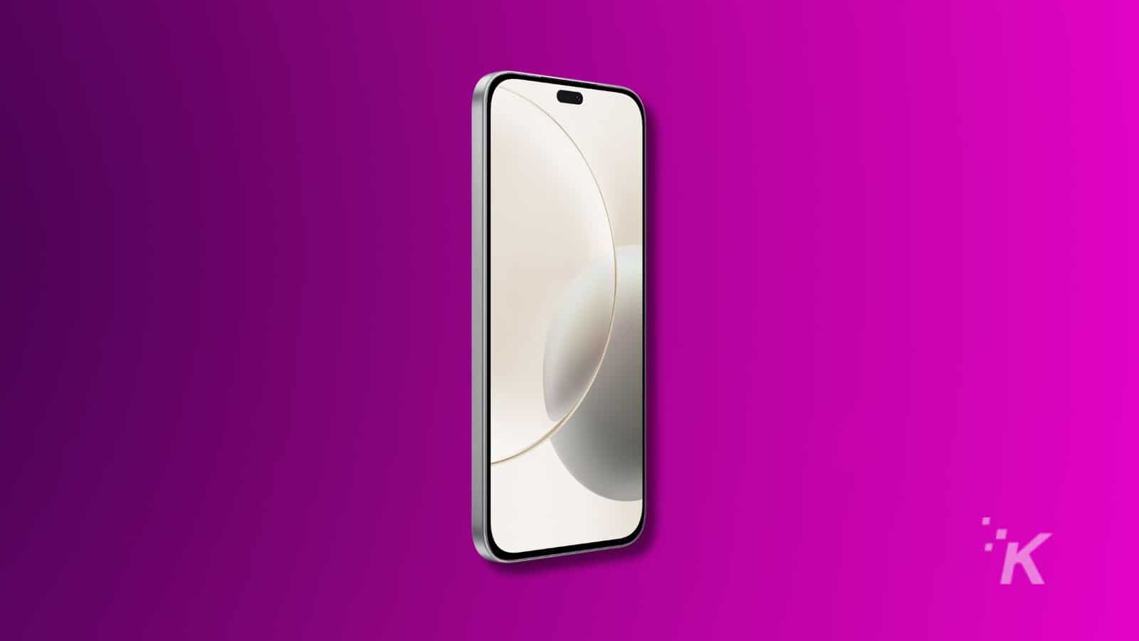 Smartphone with pink gradient background