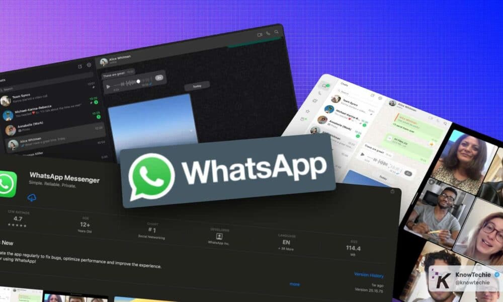 WhatsApp interface and features montage.