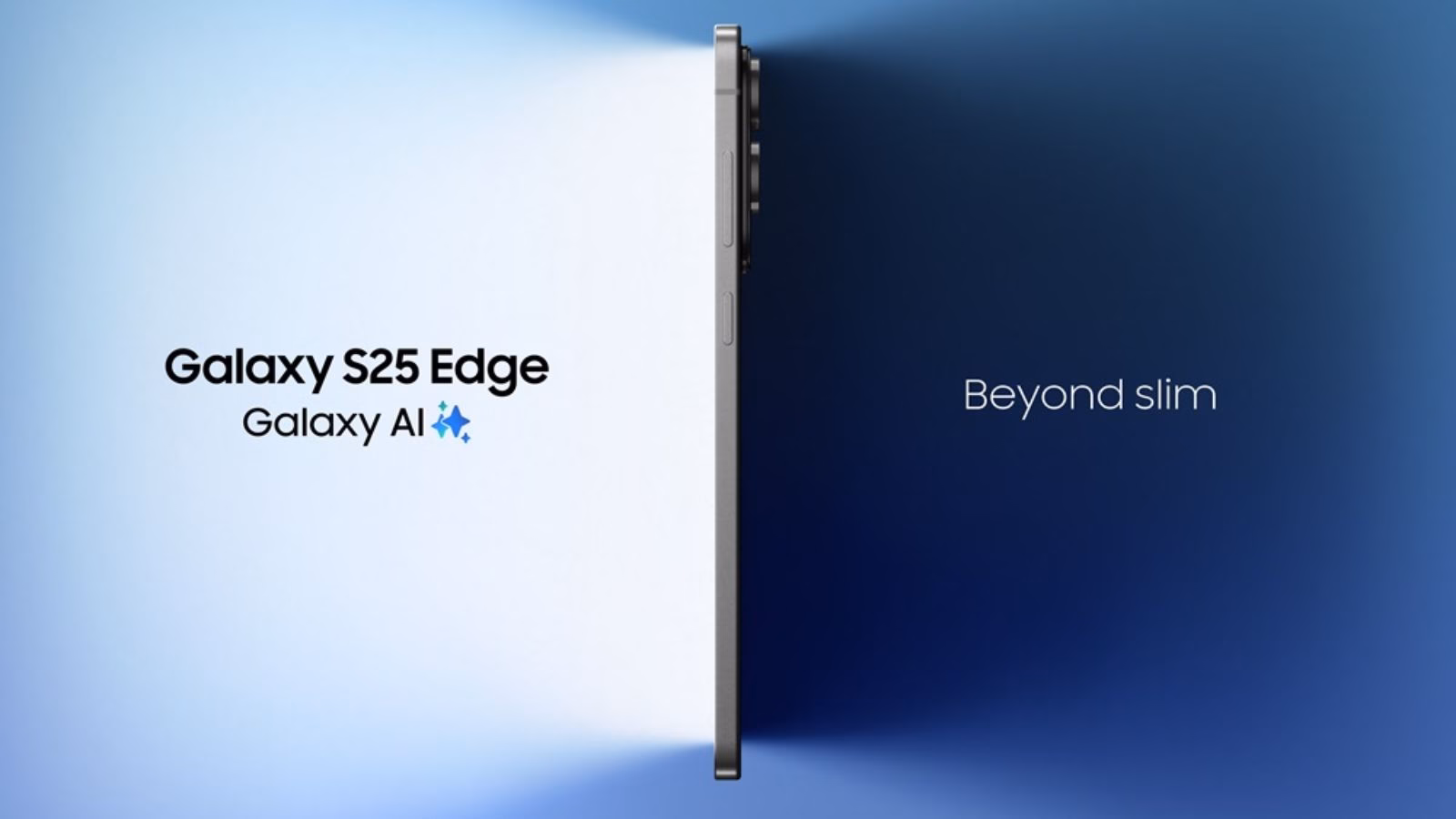Galaxy S25 Edge smartphone, sleek and slim design.