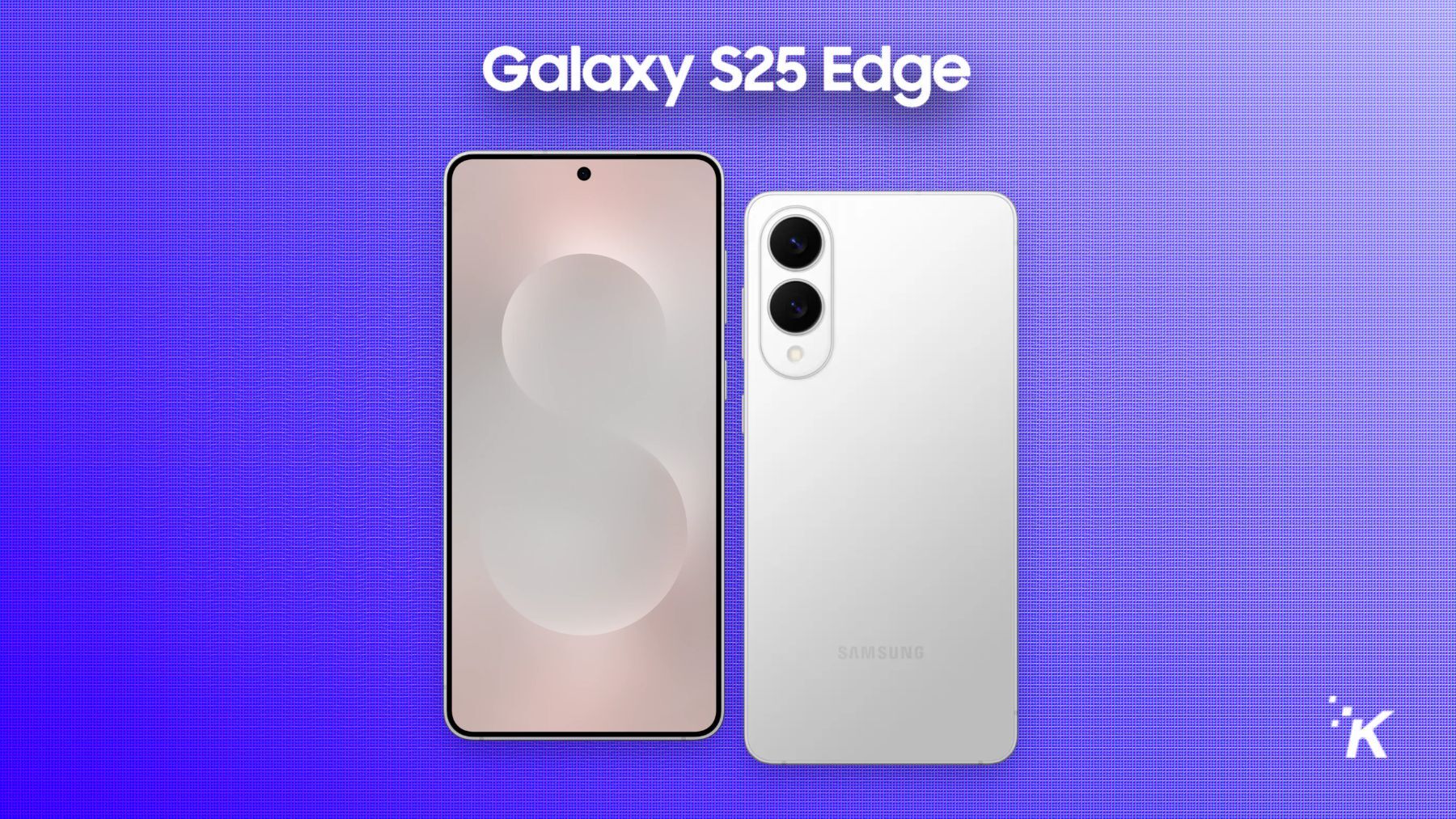 Galaxy S25 Edge smartphone on purple background