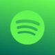 Green Spotify logo on a gradient background.