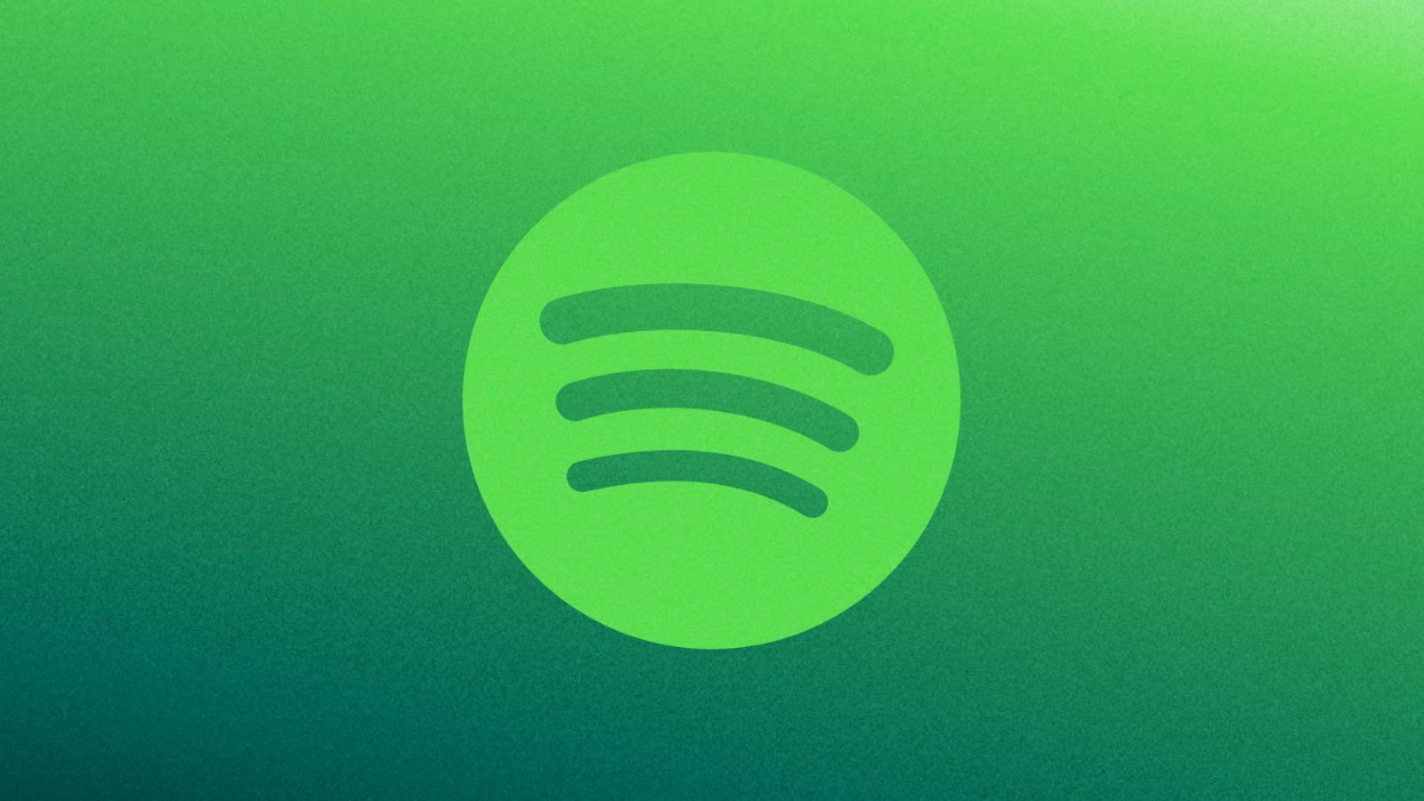 Green Spotify logo on a gradient background.