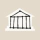 Simple drawing of a temple building.