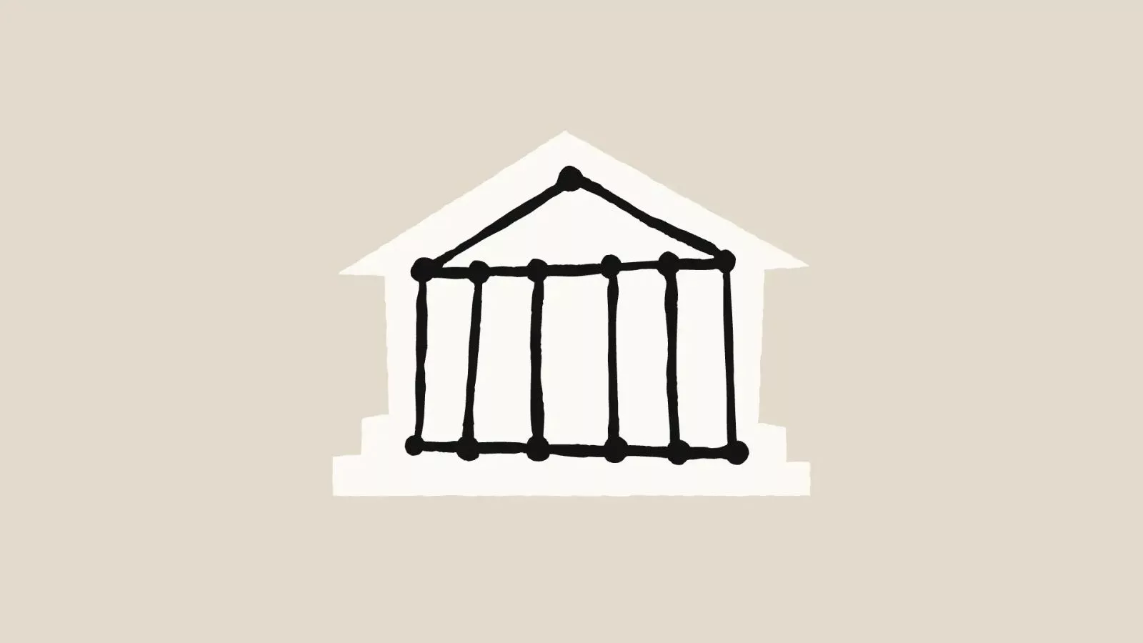 Simple drawing of a temple building.