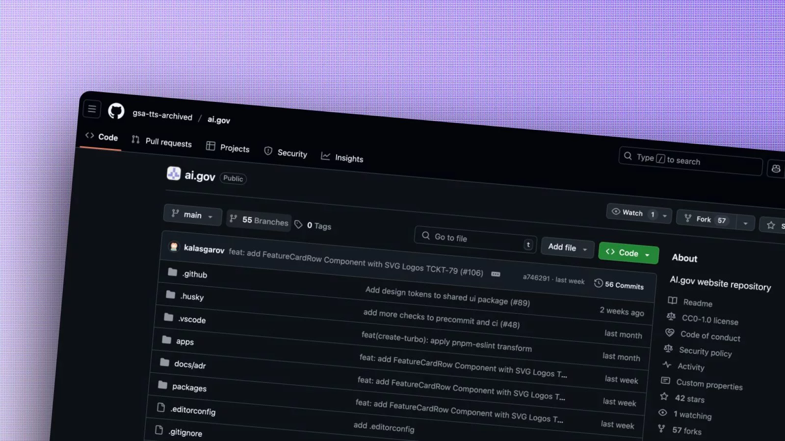 AI.gov GitHub repository interface screenshot