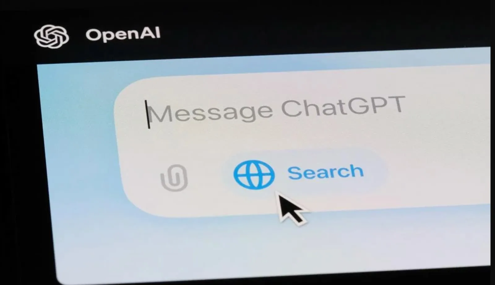 OpenAI message box with search option