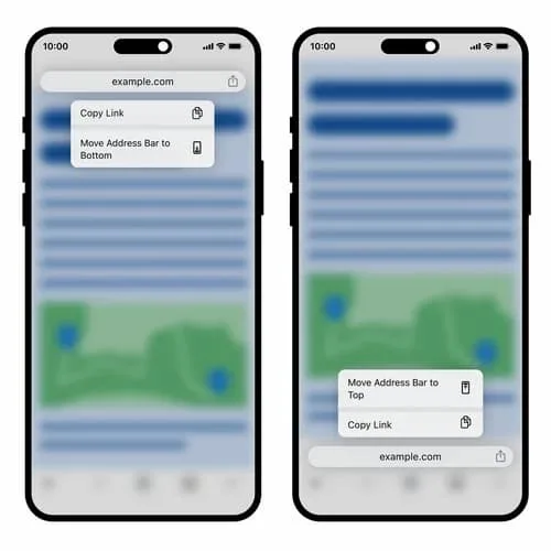 iPhone address bar demo with move option